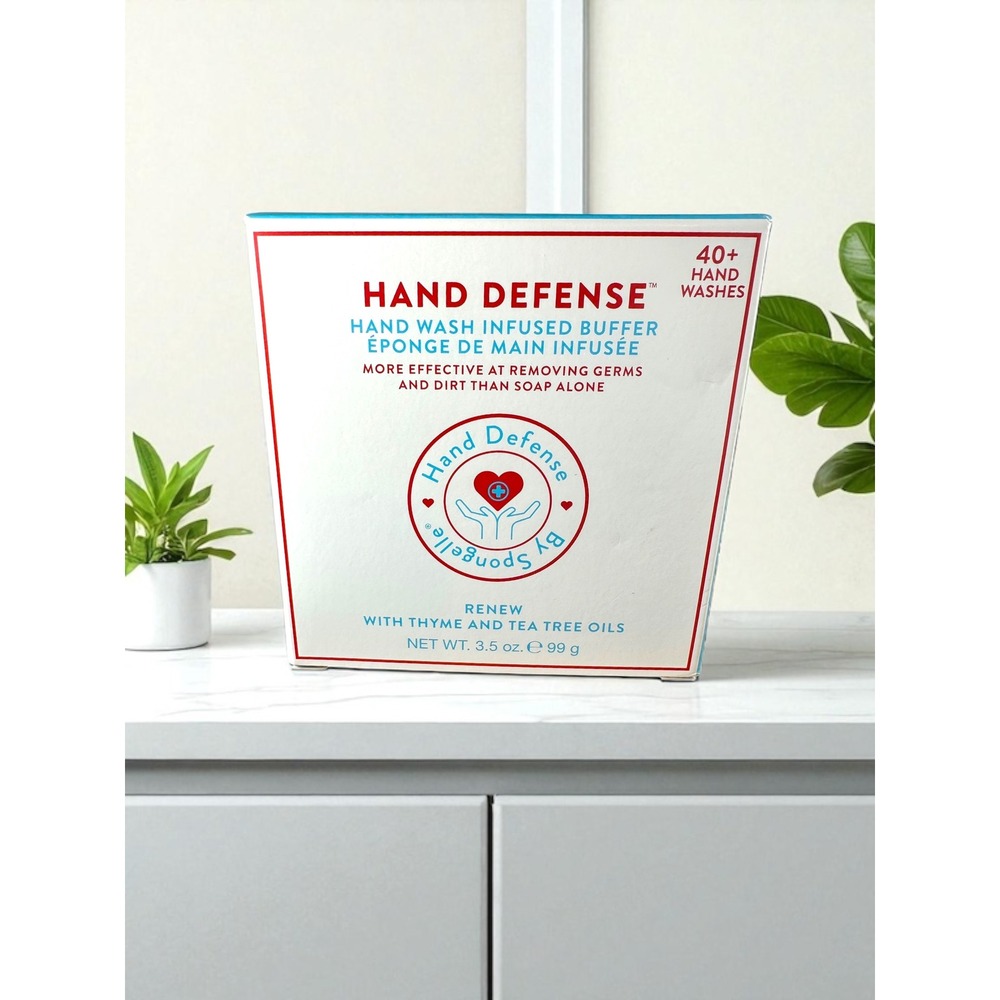 Spongellé Hand Defense Buffer – Renew – Tea Tree & Thyme – 3.5 oz – 40+ Uses‎